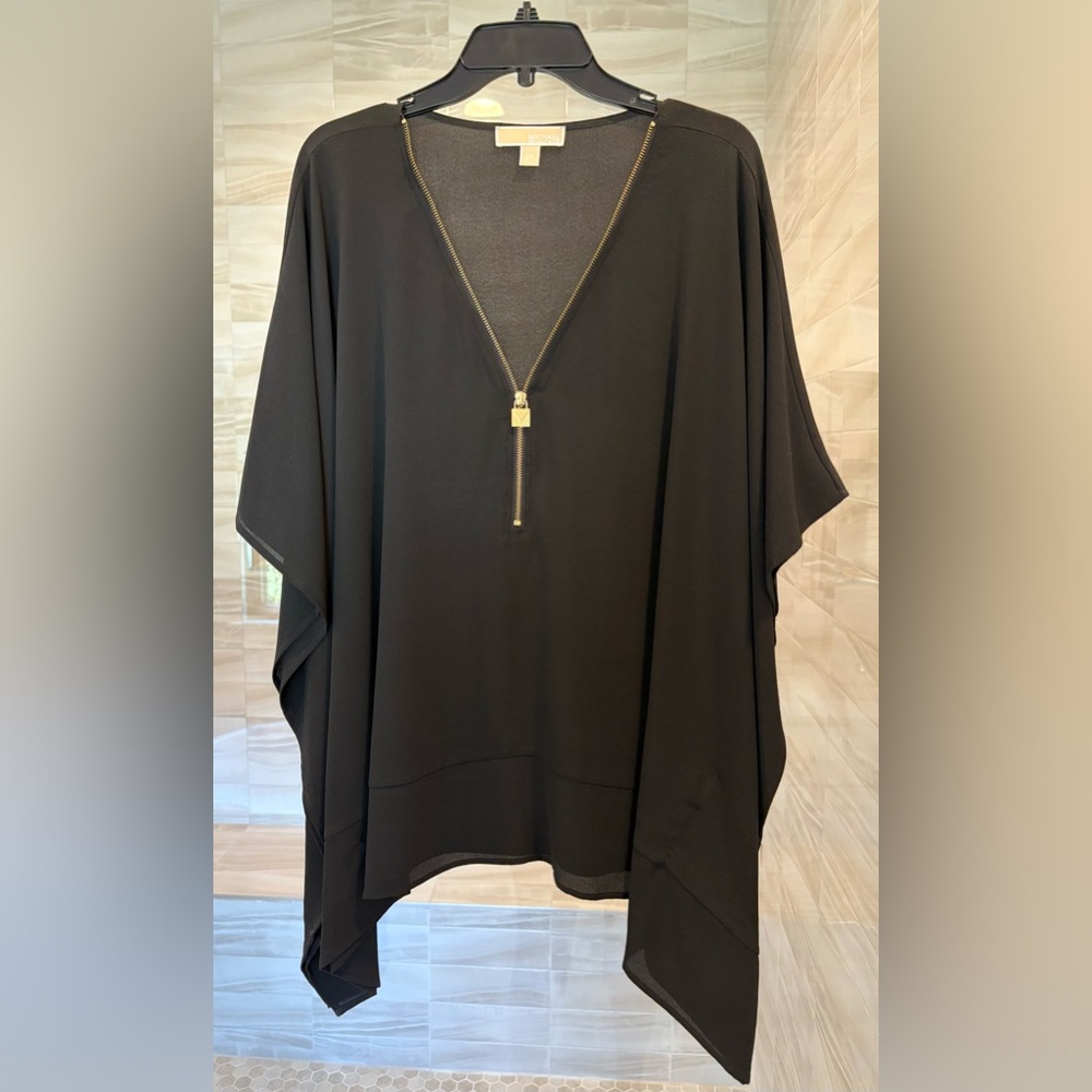 Michael Kors zip-front poncho top